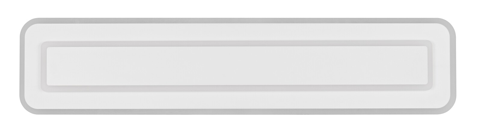 Rechteckige LED-Deckenleuchte in Weiß, Ansicht von unten