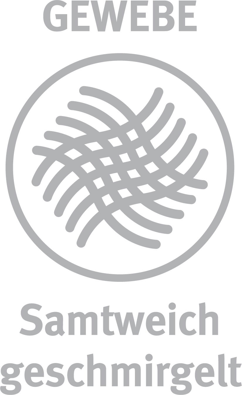 Symbol für samtweich geschmirgeltes Gewebe, Vorderansicht