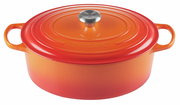 Ovaler Bräter in Ofenrot von Le Creuset, Draufsicht