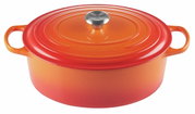 Ovaler Bräter in Ofenrot von Le Creuset, Draufsicht