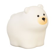 Niedliches Akku-Nachtlicht in Form eines weißen Eisbären, seitliche Perspektive