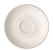 Cappuccino-Untertasse in Sandfarbe, Draufsicht