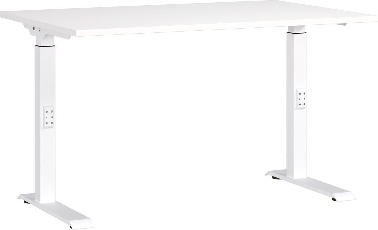 MID.YOU Schreibtisch höhenv. MAILAND Höhenverstellbarer weißer Schreibtisch, seitliche Perspektive