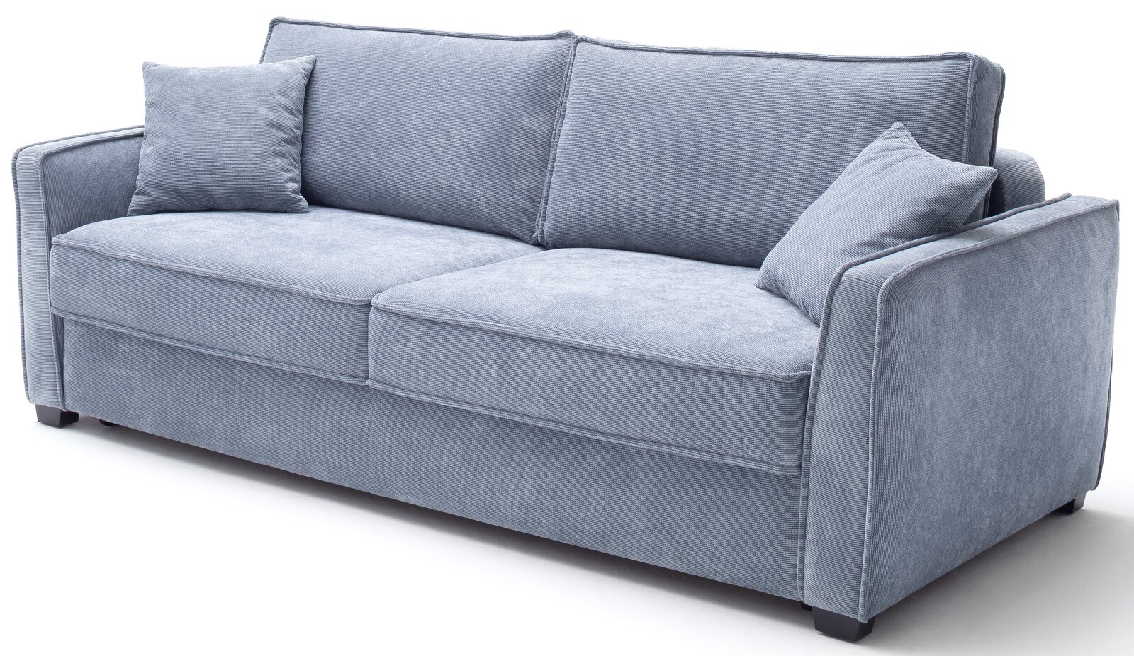 StepOne Funktionssofa JARAMA Graues Funktionssofa mit zwei Kissen, seitliche Perspektive