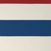 Omkeerbaar beddengoed 200x200 cm met horizontale strepen in rood, wit en blauw, bovenaanzicht