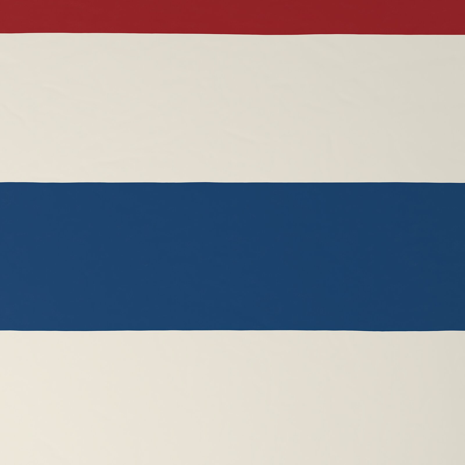 Omkeerbaar beddengoed 200x200 cm met horizontale strepen in rood, wit en blauw, bovenaanzicht