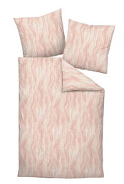 Beddengoedset Janine CARMEN in roze en wit met golvend patroon, bovenaanzicht