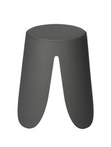 Anthrazitfarbener Hocker Comiso in moderner, minimalistischer Form, frontal abgebildet.