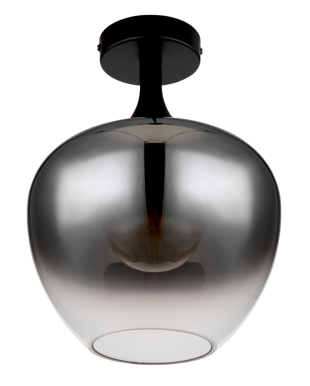 Moderne Deckenleuchte MAXY von Globo Lighting in eleganter, glänzender Optik, von unten betrachtet.