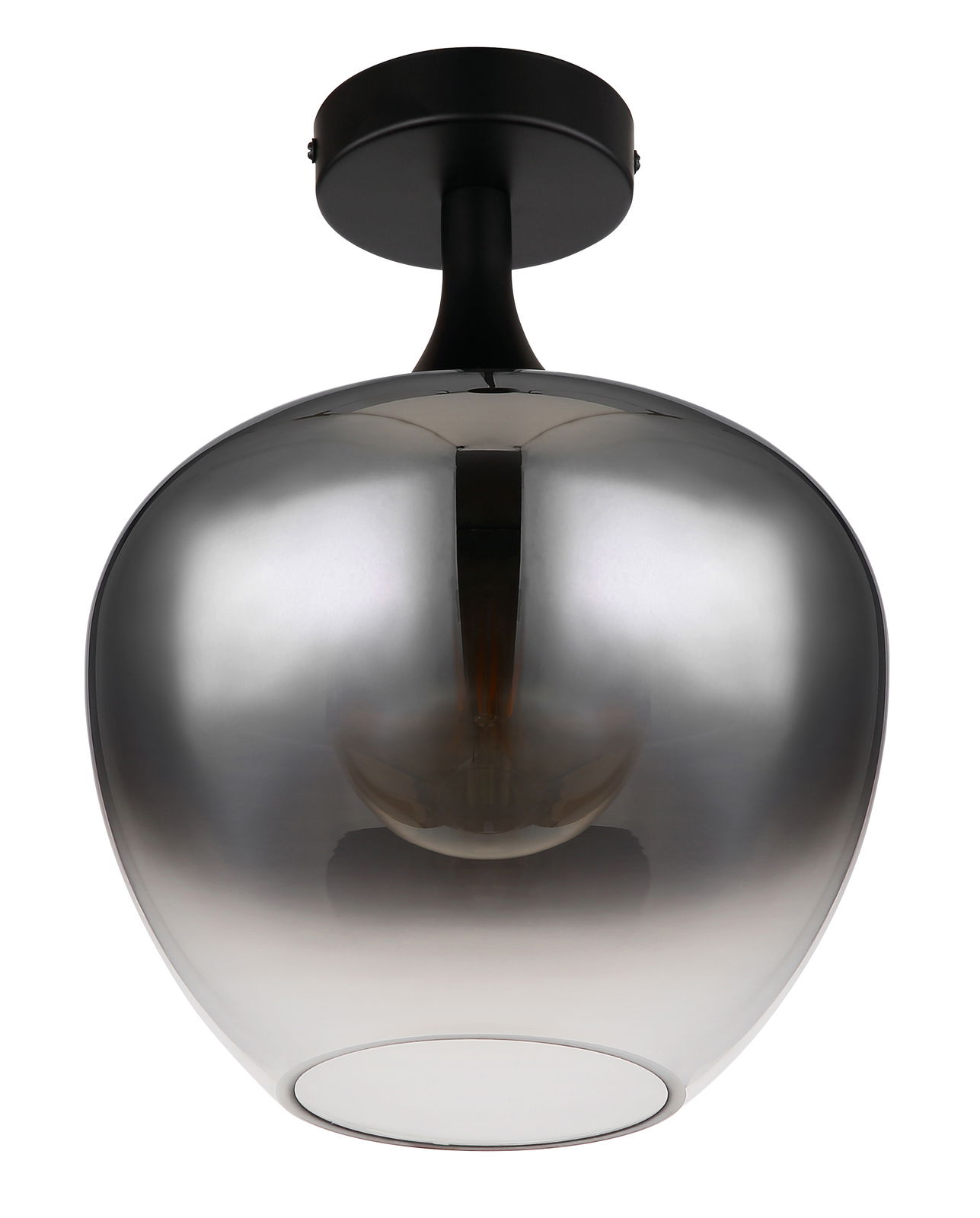 Moderne Deckenleuchte MAXY von Globo Lighting in eleganter, glänzender Optik, von unten betrachtet.