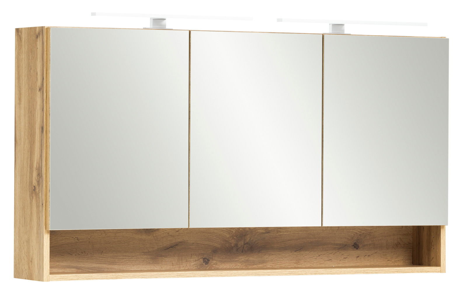XORA Spiegelschrank VILLACH Spiegelschrank mit drei Türen und Holzrahmen, frontale Ansicht