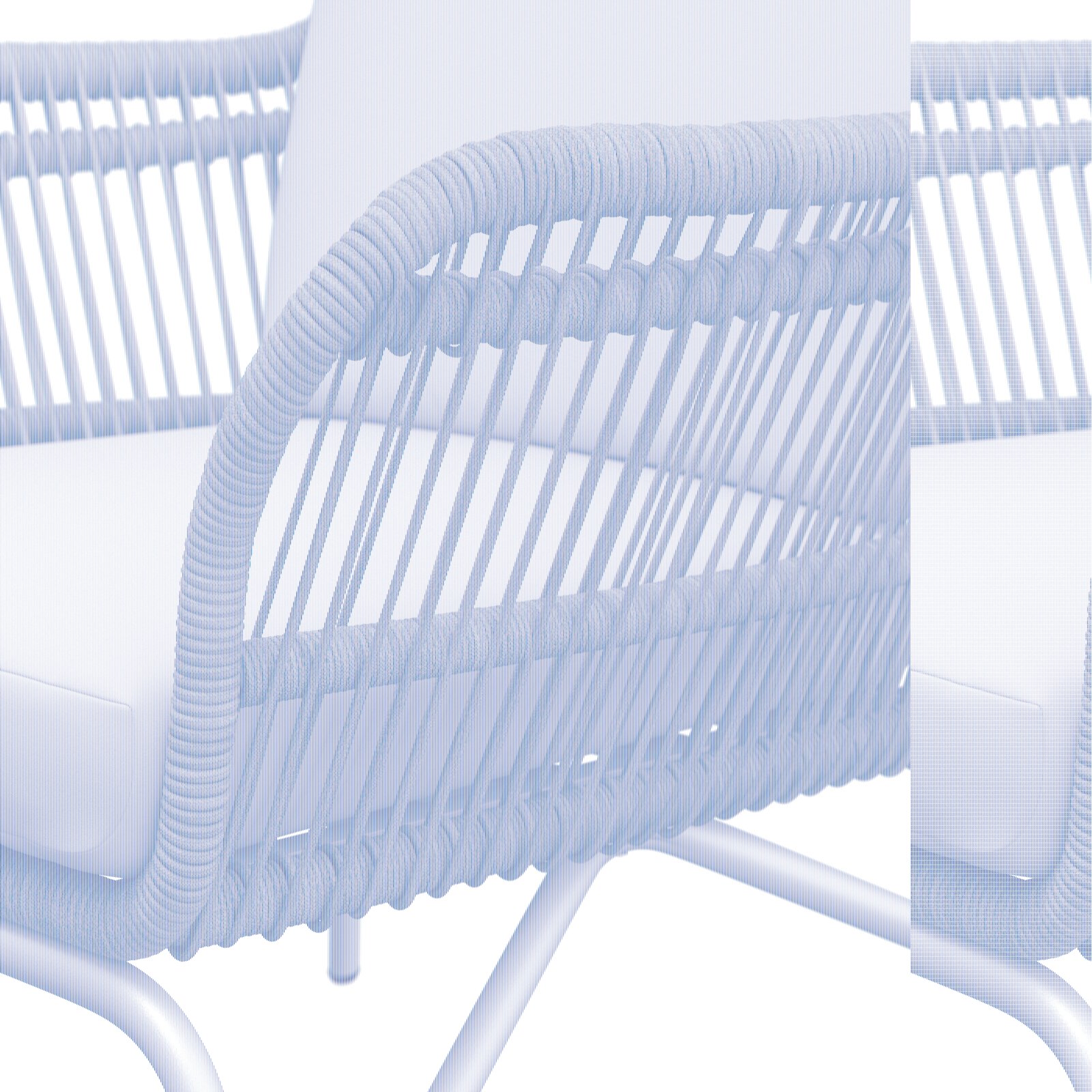 Nahaufnahme eines Relaxsessels mit geflochtenem Seil-Design und hellgrauem Polster, seitliche Perspektive