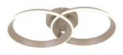 Moderne led-plafondlamp met twee overlappende ringen, zijaanzicht