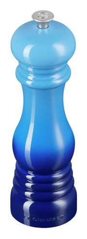 Blaue Salzmühle aus Keramik, Vorderansicht