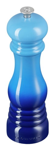 Blaue Salzmühle aus Keramik, Vorderansicht