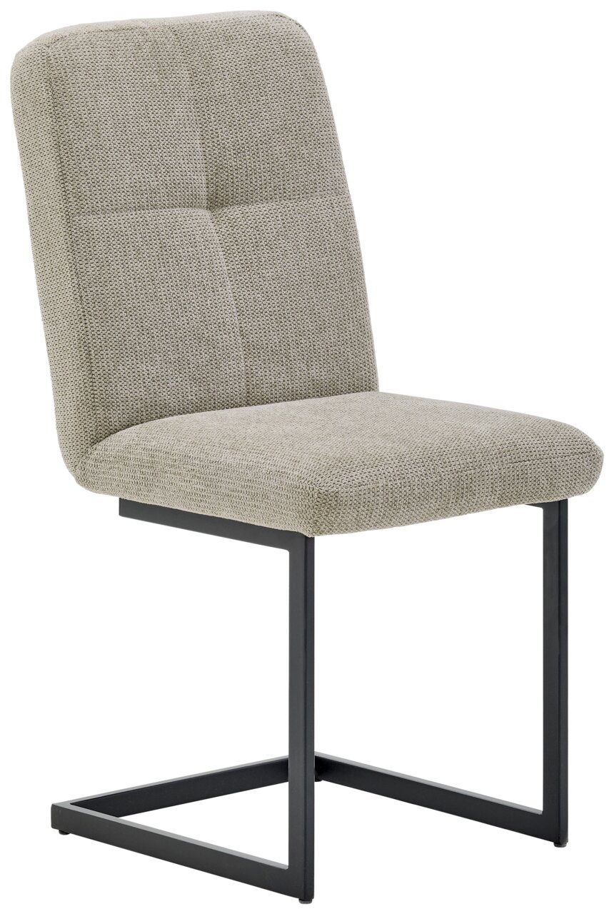 Novel Schwingstuhl QUICK Moderner Schwingstuhl mit grauem Stoffbezug und schwarzem Metallgestell, seitliche Perspektive