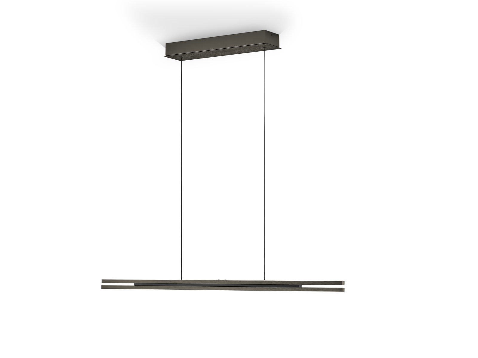 Hell LED-Tischleuchte ELEMENTS Moderne LED-Pendelleuchte BENHell ELEMENTS in seitlicher Perspektive, hängend von der Decke mit schlankem, rechteckigem Design.