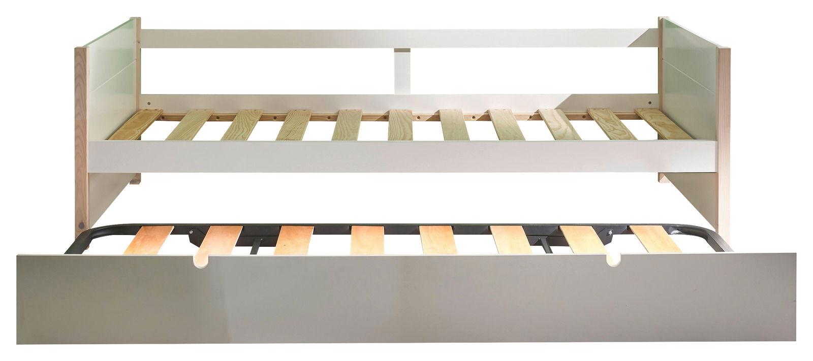 Jugendbett mit ausziehbarem Unterbett, Frontansicht