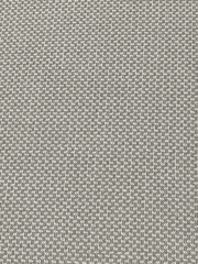 Nahaufnahme eines Stoffmusters in Grau und Weiß mit kleinem geometrischem Muster, von oben betrachtet.