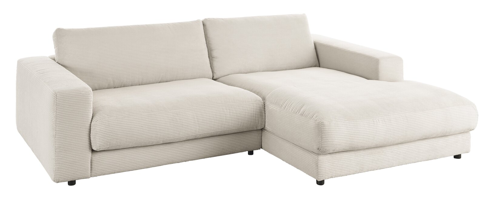 Beige Longchairkombination aus Cordstoff, perspektivisch von vorne rechts fotografiert.