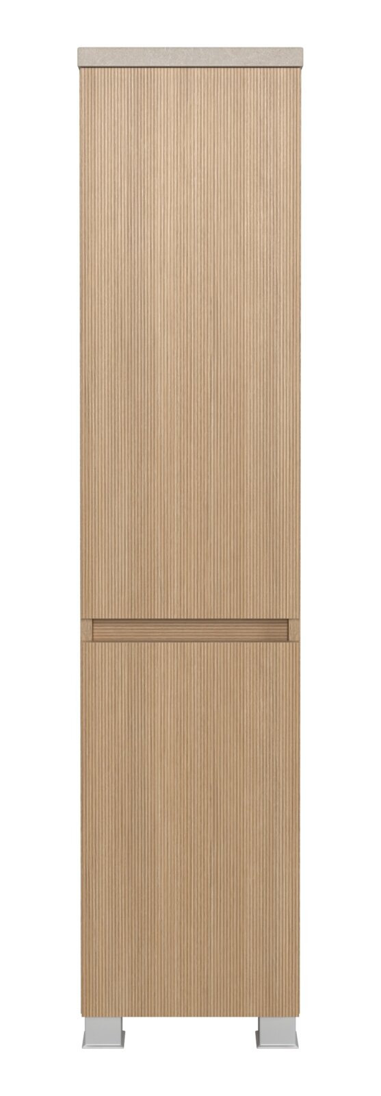 XORA Midischrank TOULON Frontansicht eines Midischranks mit Holzoptik und vertikalen Rillen, 30 cm breit.