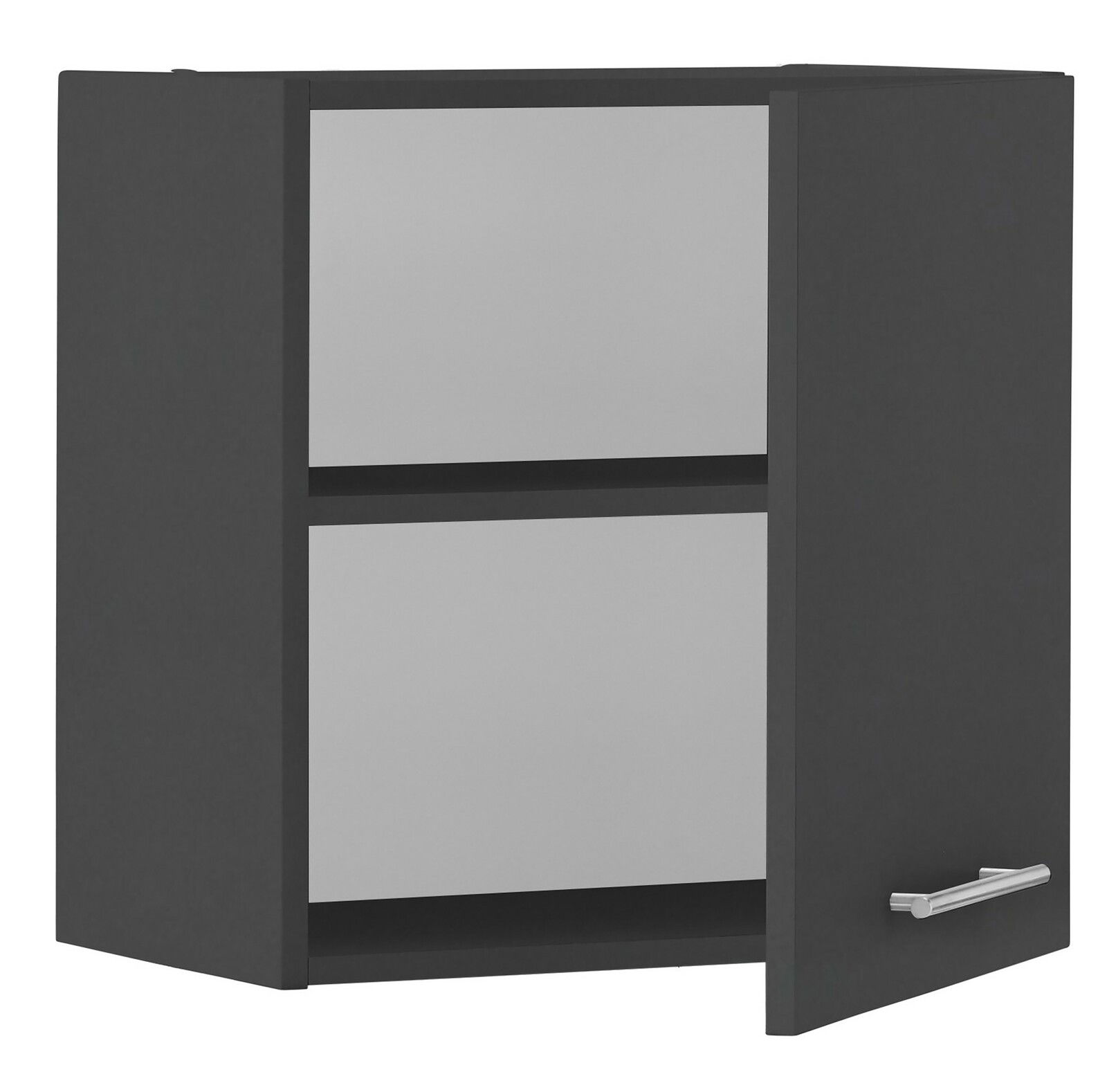 Schwarzer Hängeschrank XORA PRIMUS mit zwei Türen, Frontansicht