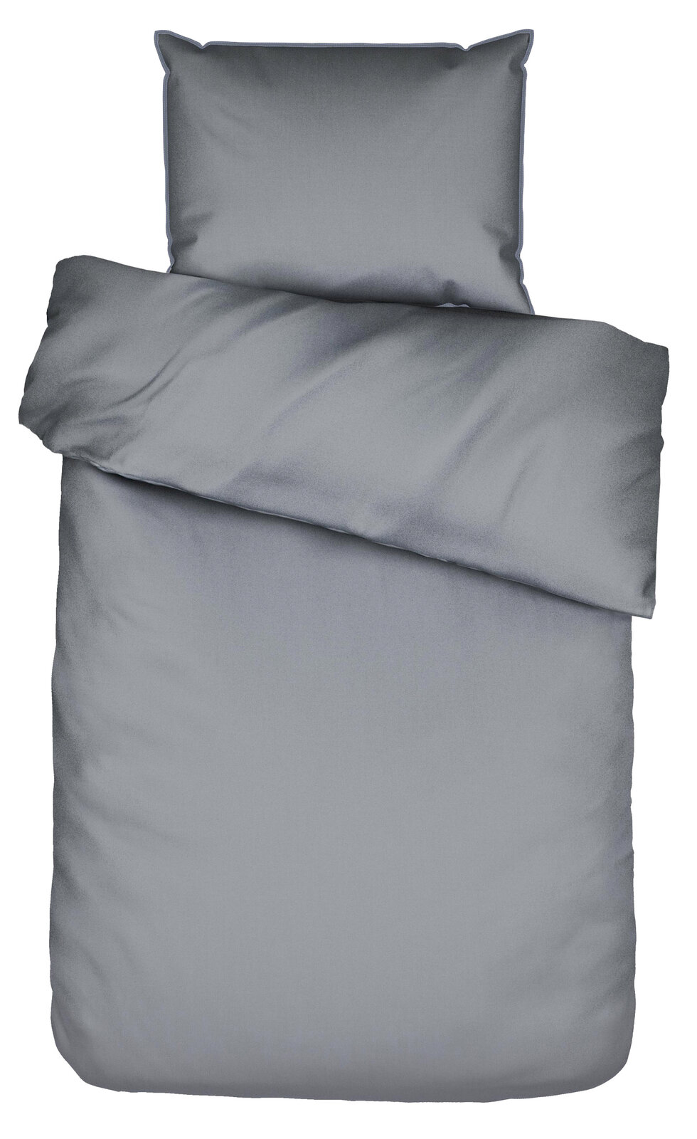 Graue Bettwäsche 135x200cm mit Kopfkissenbezug, Draufsicht