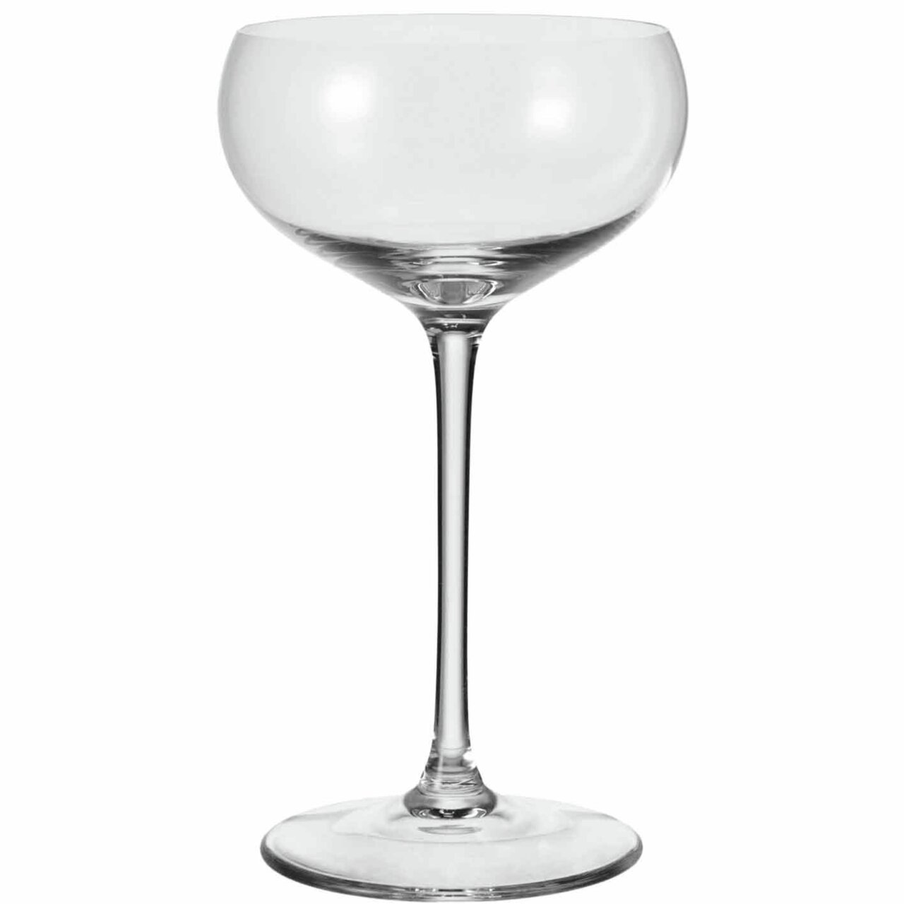 Elegante Sektschale Cheers aus klarem Glas, seitliche Ansicht