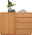 Linea Natura Kommode LINEA Holzkommode mit einer Tür und drei Schubladen, dekoriert mit einer Pflanze und Büchern, Frontalansicht