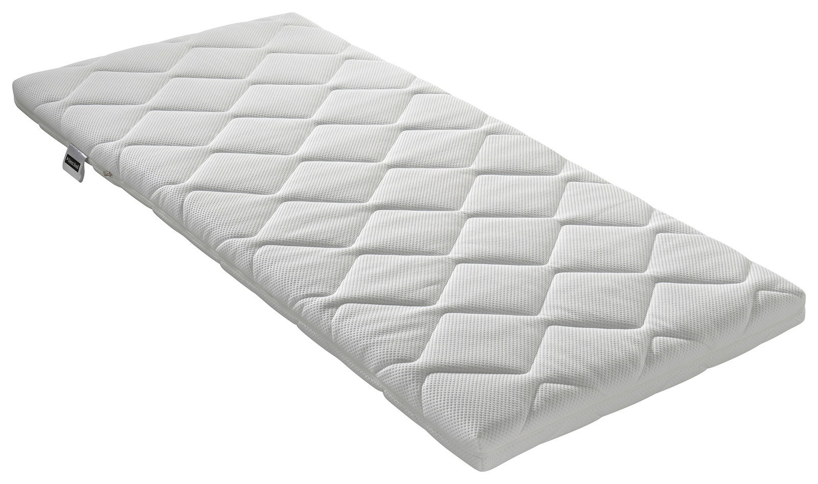 Topper KS Firm in schräger Perspektive, weiße Oberfläche mit gestepptem Muster