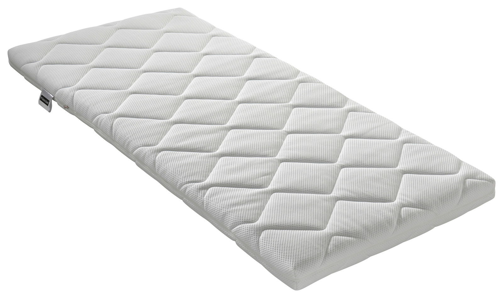 Topper KS Firm in schräger Perspektive, weiße Oberfläche mit gestepptem Muster