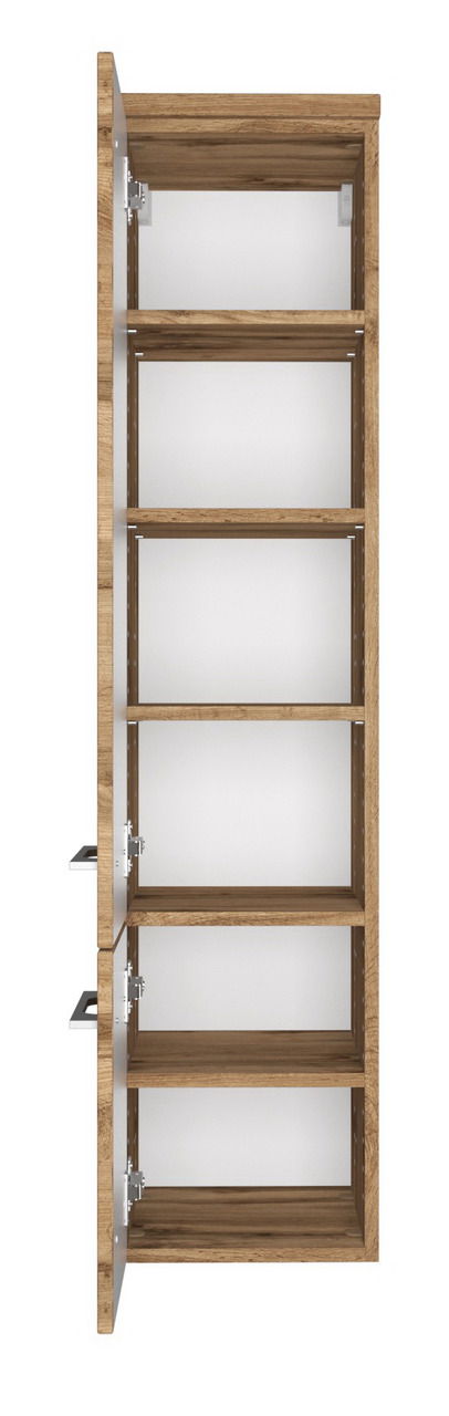 XORA Midischrank DAVOS Offener Midischrank aus Holz mit fünf Regalböden, seitliche Perspektive