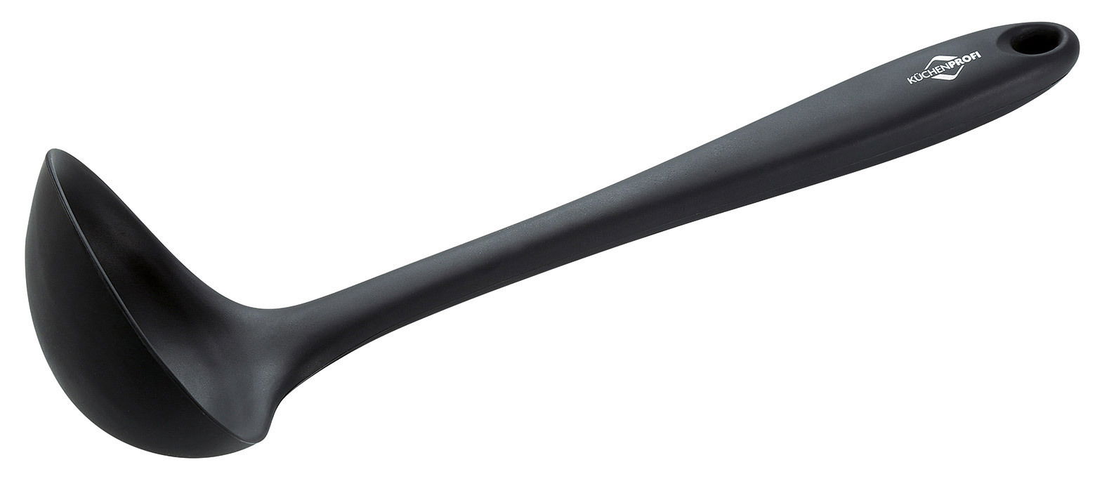 Schwarzer Schöpflöffel TREND, seitliche Ansicht