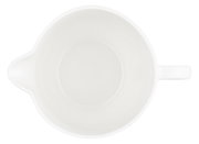 Weiße Rührschüssel mit Henkel, Draufsicht