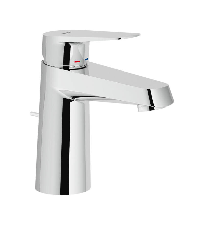 Einhand-Waschtischmischer in glänzendem Chrom, seitliche Perspektive