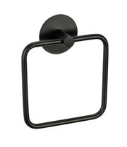 Schwarzer Handtuchring Meleto aus Metall, seitliche Perspektive