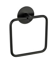 Schwarzer Handtuchring Meleto aus Metall, seitliche Perspektive
