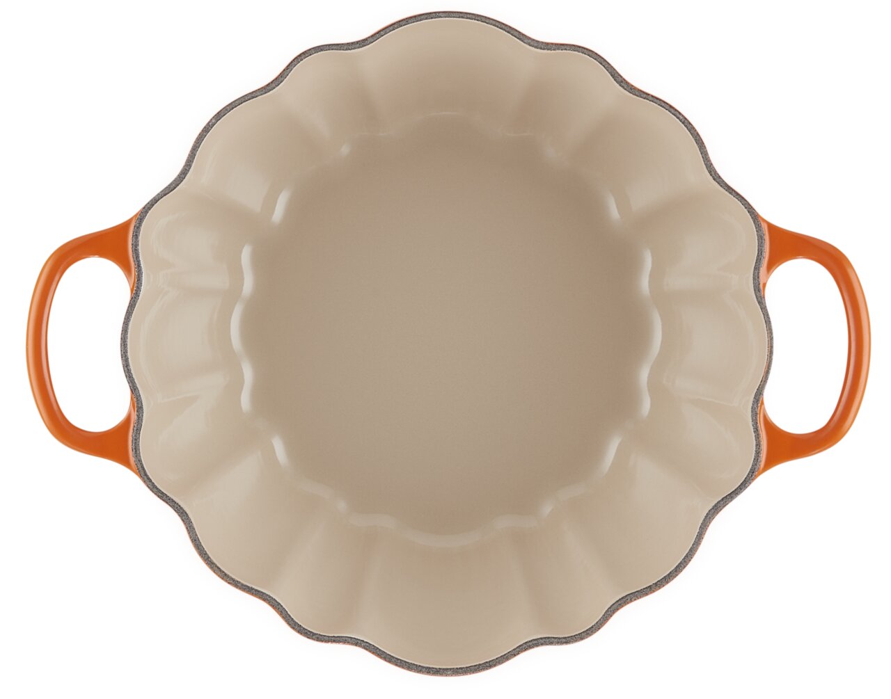 Kürbis-Bräter 24cm in Ofenrot, Draufsicht