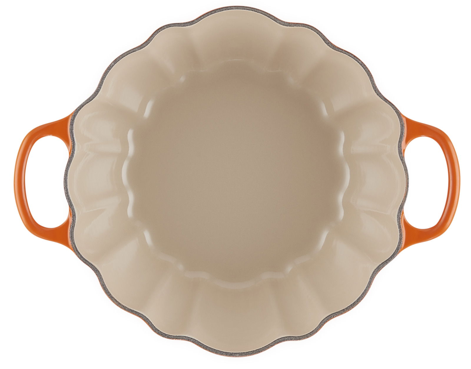 Kürbis-Bräter 24cm in Ofenrot, Draufsicht