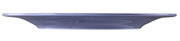 Seitenansicht eines runden, flachen Frühstückstellers mit einem Durchmesser von 23 cm in blauer Farbe.