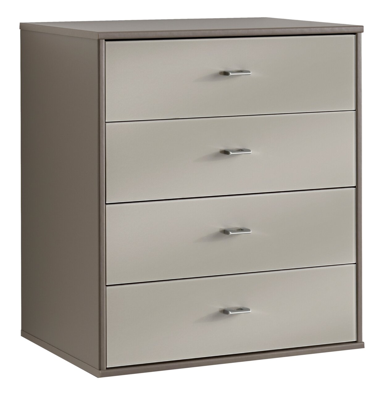 Venda Schubkastenkommode VIGO Schubkastenkommode mit vier Schubladen in moderner, minimalistischer Optik, seitliche Perspektive