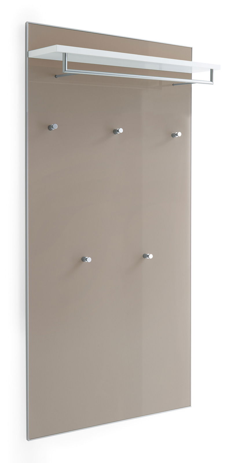 VOSS XL-Garderobenpaneel SANTINA XL-Garderobenpaneel mit mehreren Haken und einem oberen Regal, seitliche Perspektive