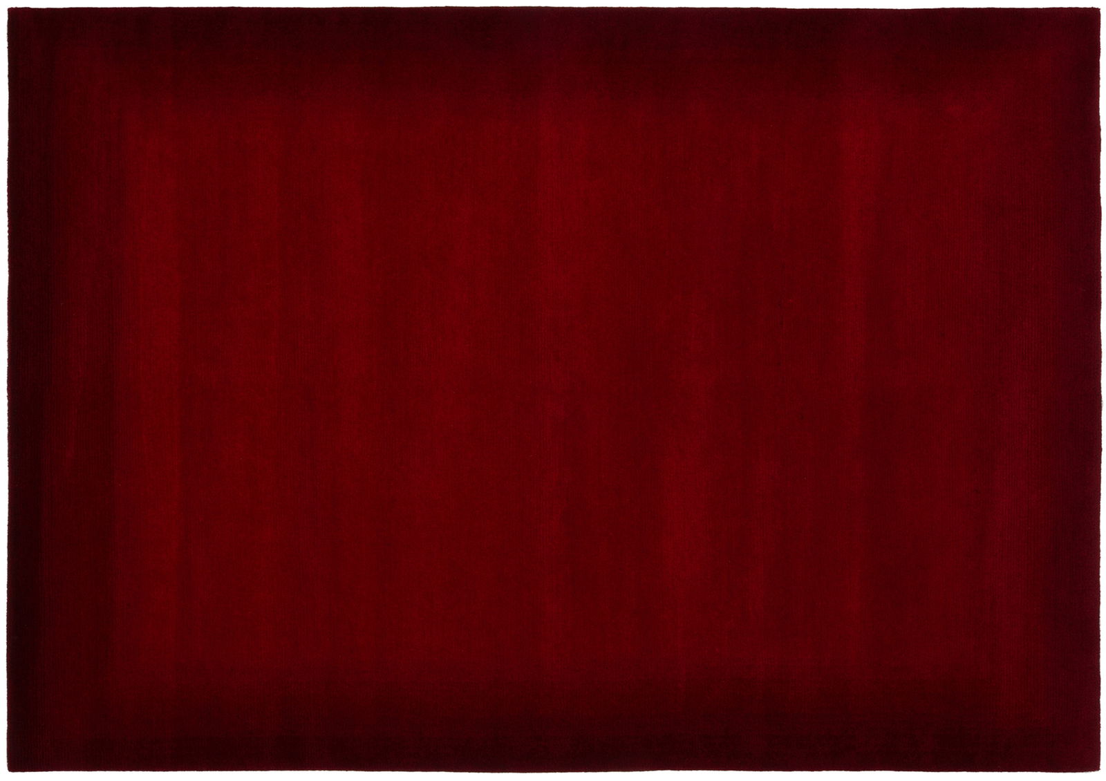 Roter Wollteppich in Draufsicht
