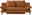 Braunes Querschläfer-Sofa aus Leder, Vorderansicht