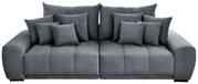 Großes, graues Big-Sofa mit mehreren Kissen, Frontalansicht