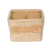 Beiger Badkorb Anela mini, rechteckig, mit Griffen, Vorderansicht