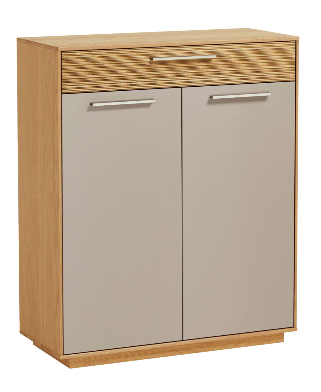 VOSS Schuhschrank LOVENO Moderner Schuhschrank aus Holz mit zwei Türen und einer Schublade, seitliche Perspektive