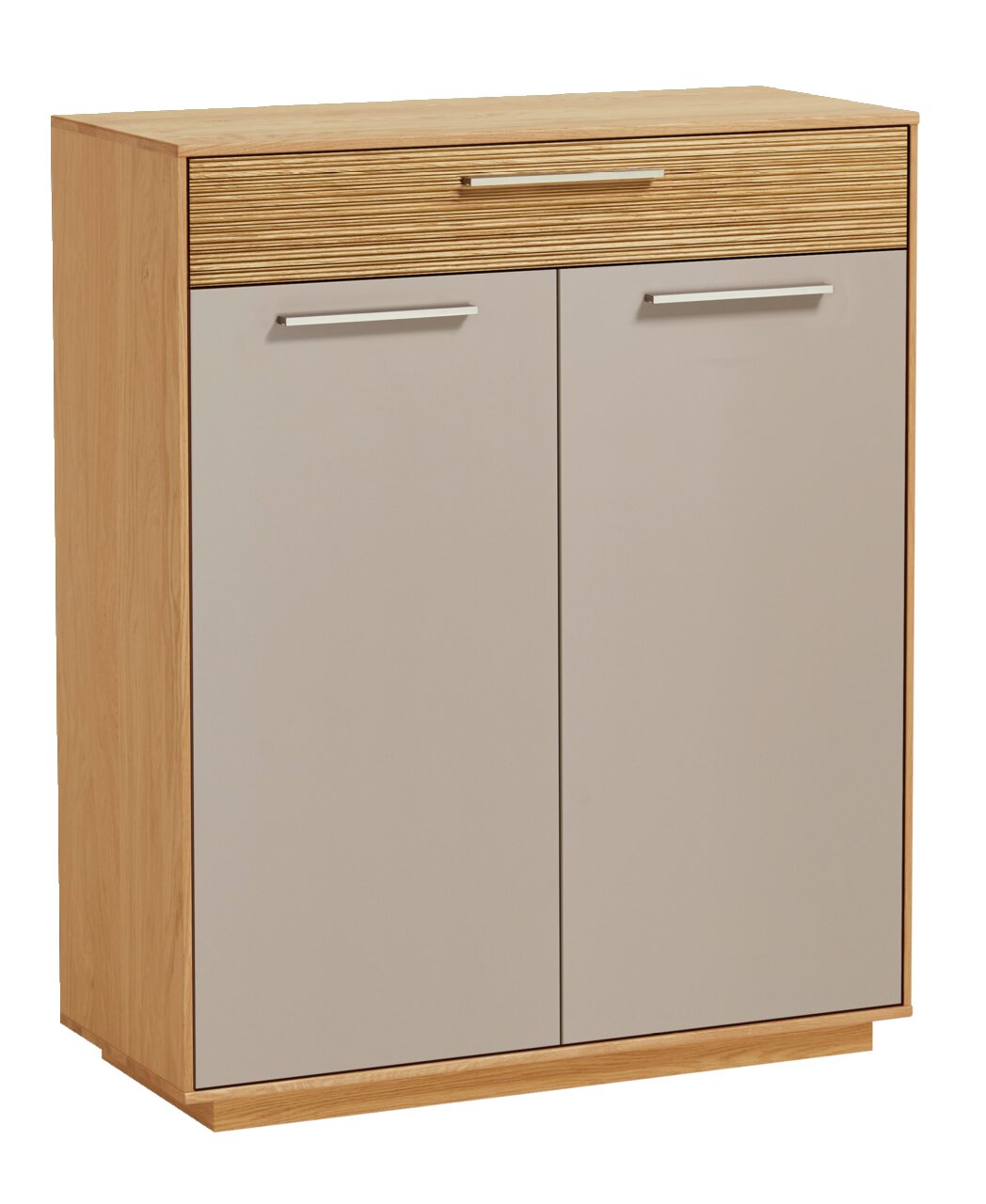 VOSS Schuhschrank LOVENO Moderner Schuhschrank aus Holz mit zwei Türen und einer Schublade, seitliche Perspektive