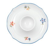 Eierbecher mit Ablage Sonate aus Porzellan, verziert mit bunten Blumenmotiven, Draufsicht