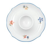 Eierbecher mit Ablage Sonate aus Porzellan, verziert mit bunten Blumenmotiven, Draufsicht